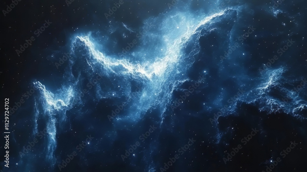 Fototapeta premium Galaxies and nebula throughout the cosmos. blue starry abstract space background. space background. Ultra realistic. Photorealistic