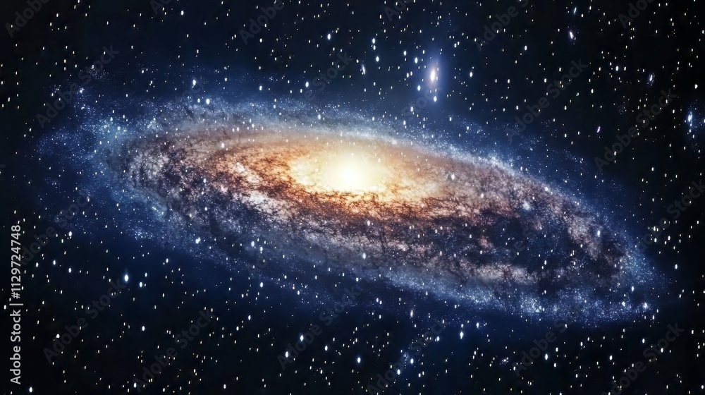 Fototapeta premium Galaxy and stars in outer space: a night sky background of the universe. space background. Ultra realistic. Photorealistic