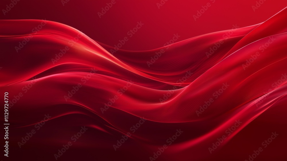 Obraz premium Rich red background with a soft, gradient wave pattern