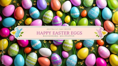 Colorful abstract easter eggs fantasy background banner photo