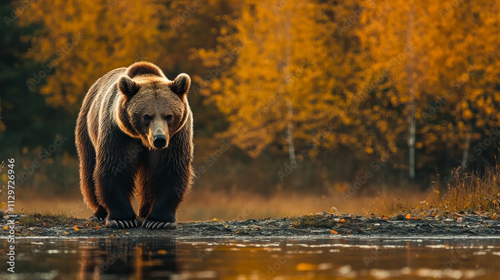 Bears are in the wild with awesome natural scenery Bears are in the wild with awesome natural scenery