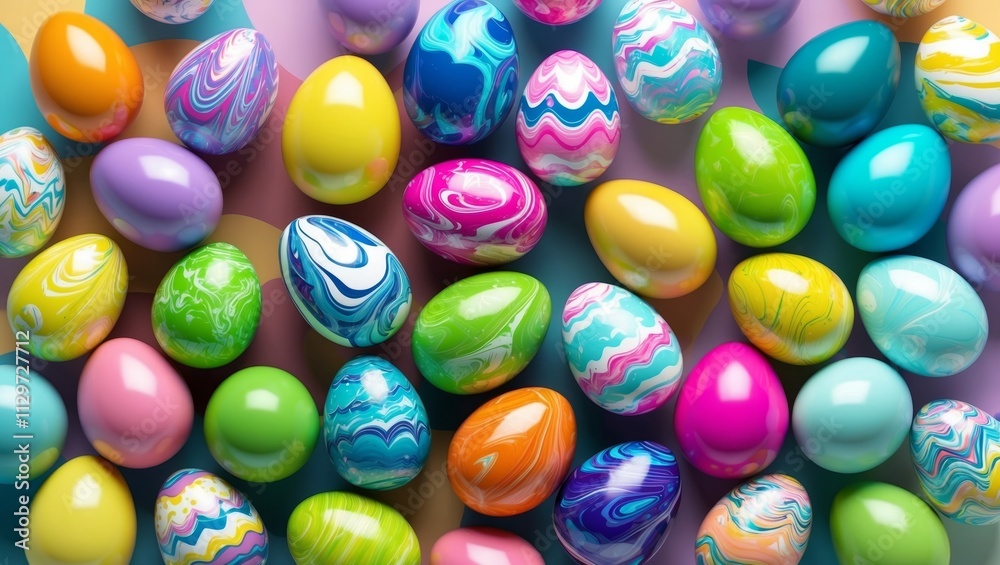 Colorful marbled easter eggs on abstract background Colorful marbled easter eggs on abstract background