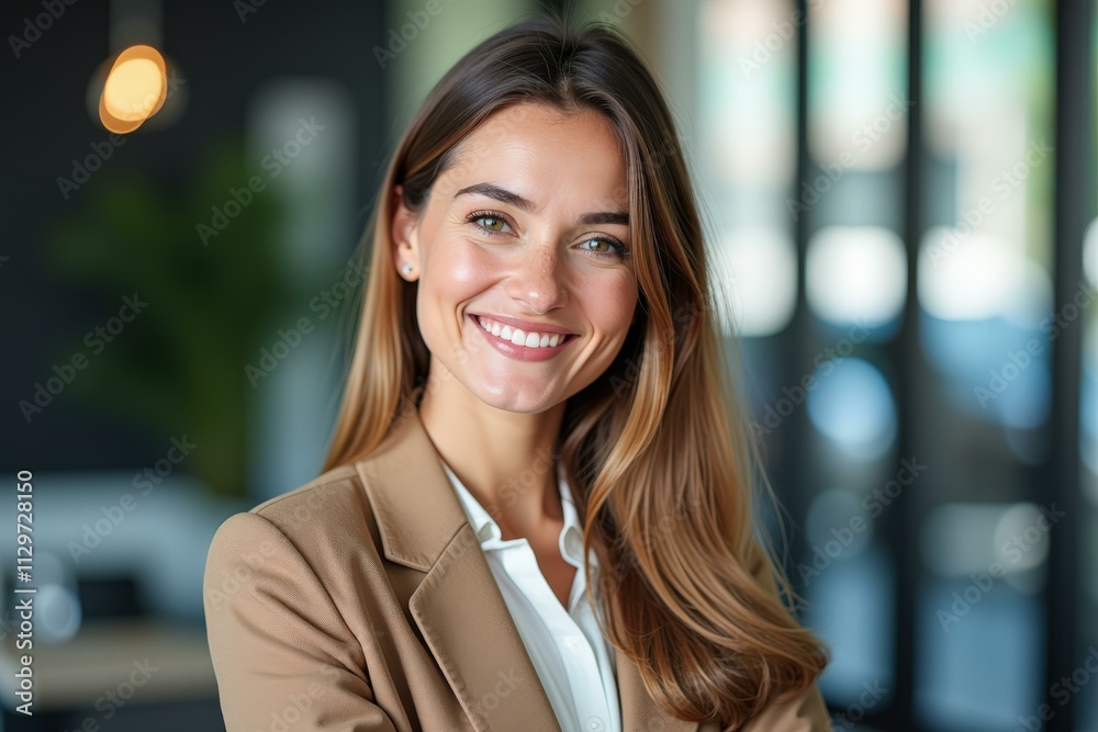 Obraz premium Professional Businesswoman Portrait: Confident, Approachable, and Successful