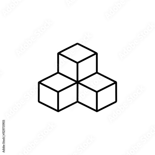 boxes icon Flat symbol set outline