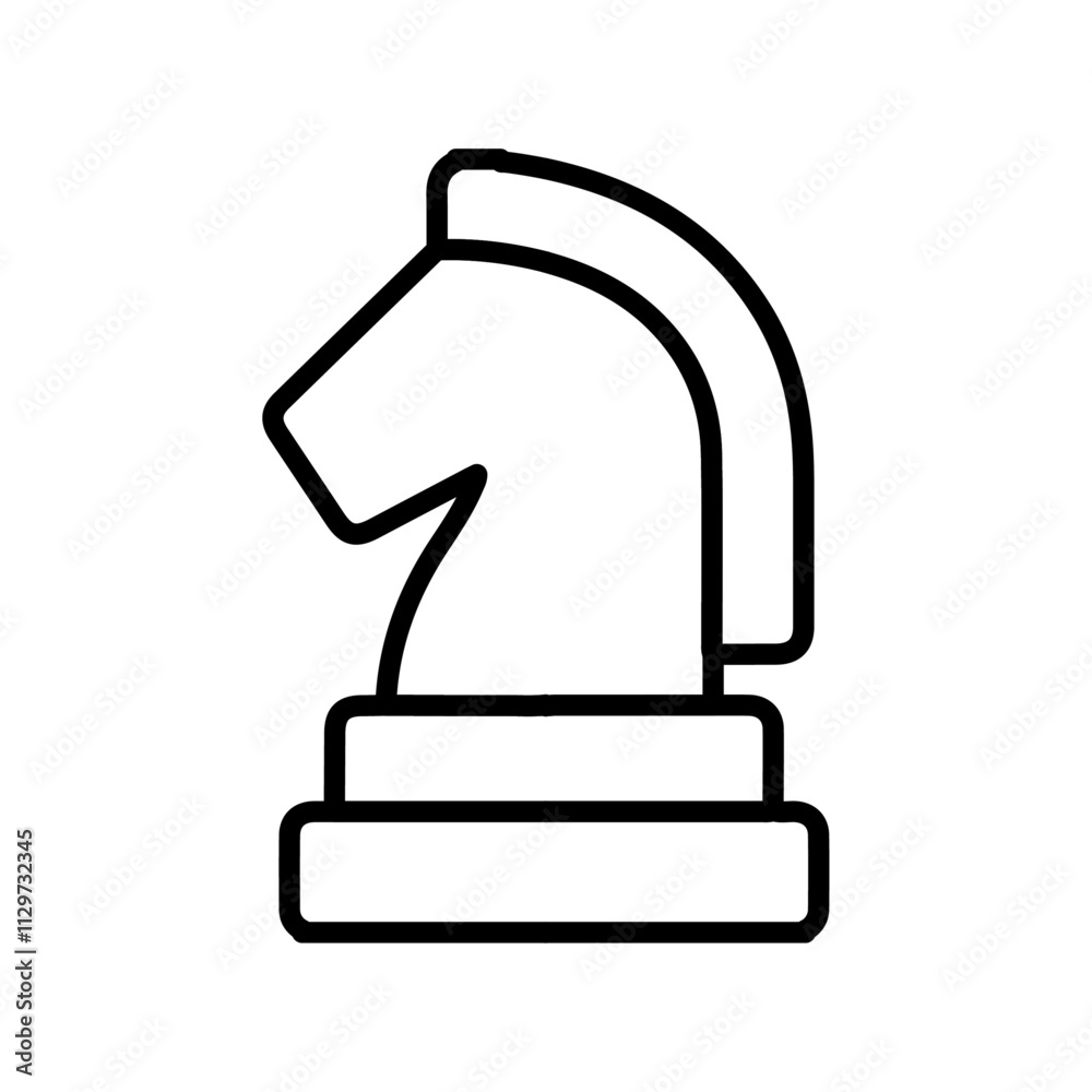 chess knight icon Flat symbol set outline chess knight icon Flat symbol set outline