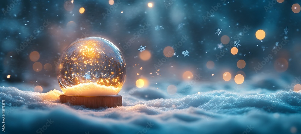 Christmas Snow Globe In Eve Night - Wish Concept With Snowing And Blue Abstract Defocused Background,
Christmas Snow Globe In Eve Night - Wish Concept With Snowing And Blue Abstract Defocused Background,