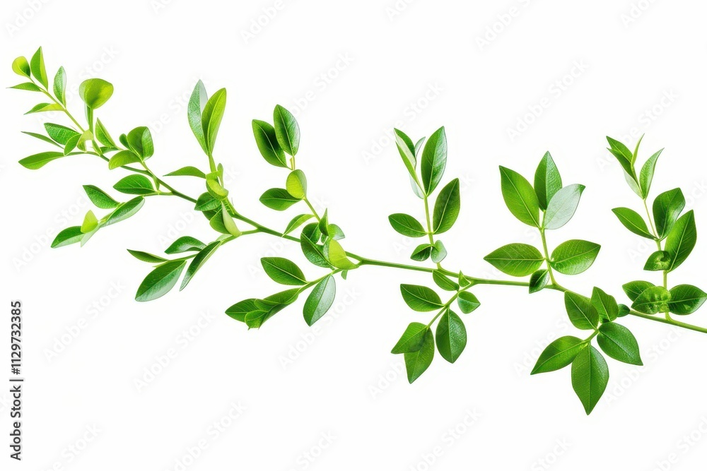 Green leaf branch on white background close up isolated Fresh grass herbal illustration decorative plant natural design organic symbol ecology icon Green leaf branch on white background close up isolated Fresh grass herbal illustration decorative plant natural design organic symbol ecology icon