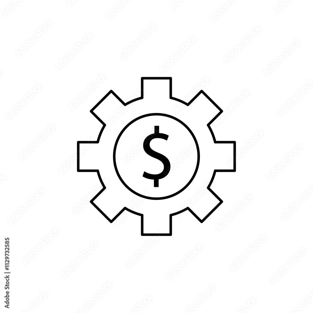cost optimization icon Flat symbol set outline cost optimization icon Flat symbol set outline