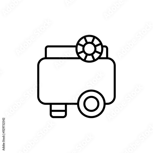 compressor icon Flat symbol set outline