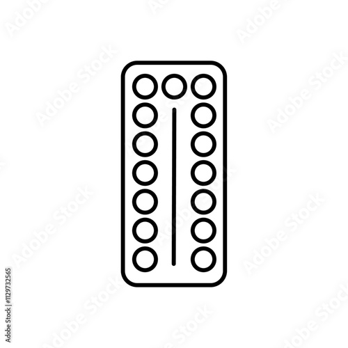 contraception pills icon Flat symbol set outline