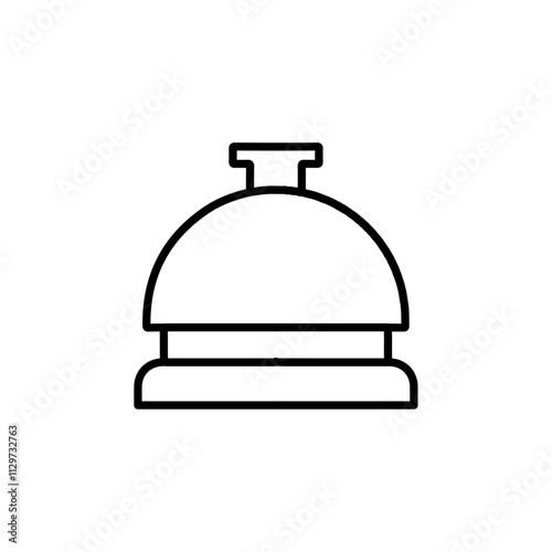 desk bell icon Flat symbol set outline