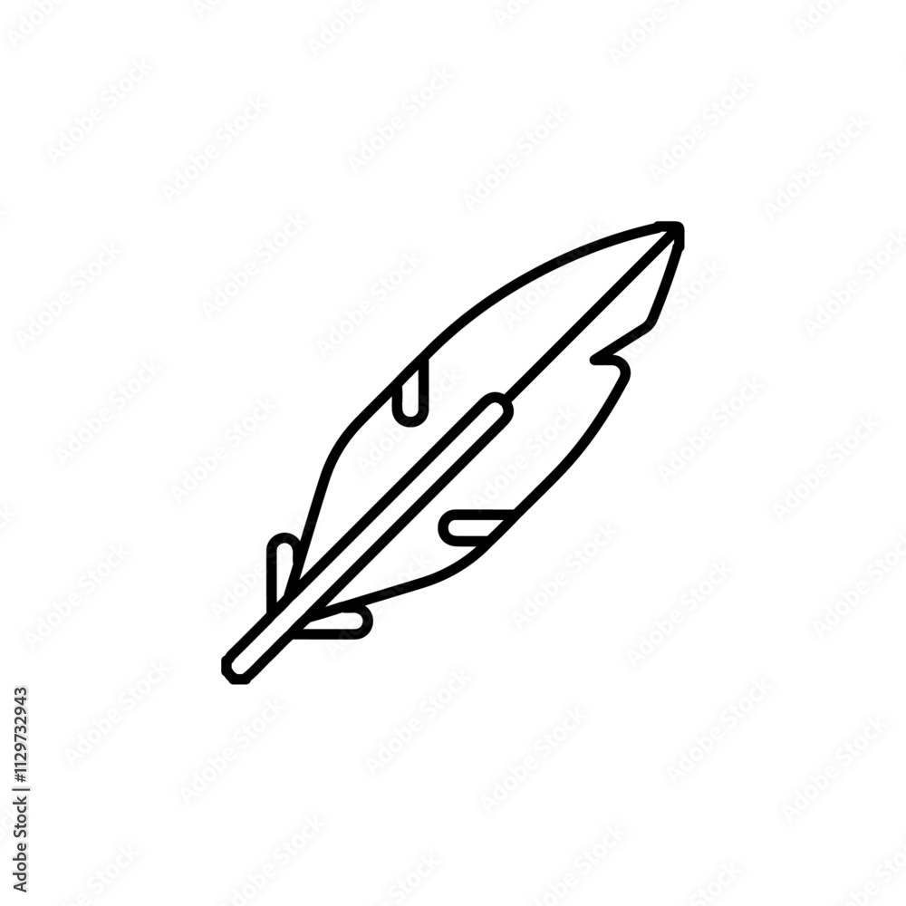 feather icon Flat symbol set outline feather icon Flat symbol set outline