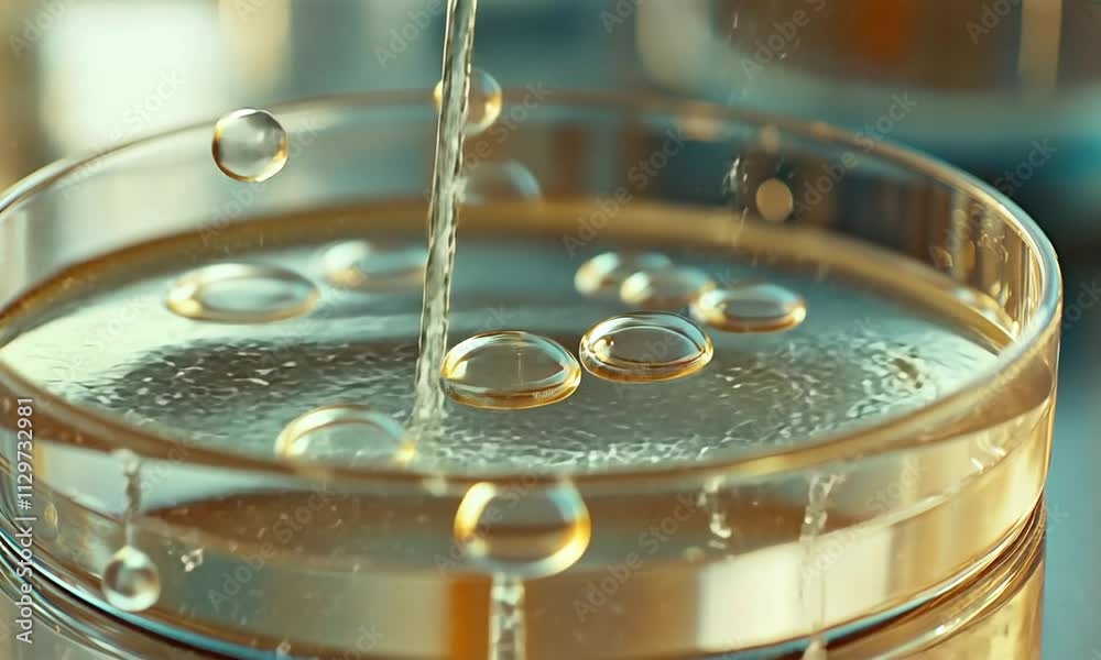 Close-Up of Water Droplets Falling into a Glass, Creating Circles in the Surface Tension, Showcasing the Beauty and Movement of Liquid in a Calm Environment Close-Up of Water Droplets Falling into a Glass, Creating Circles in the Surface Tension, Showcasing the Beauty and Movement of Liquid in a Calm Environment
