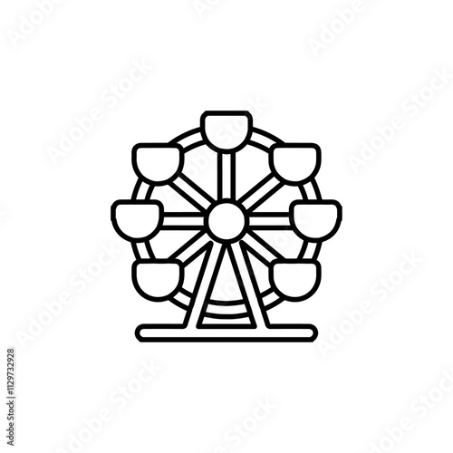 ferrris wheel icon Flat symbol set outline photo