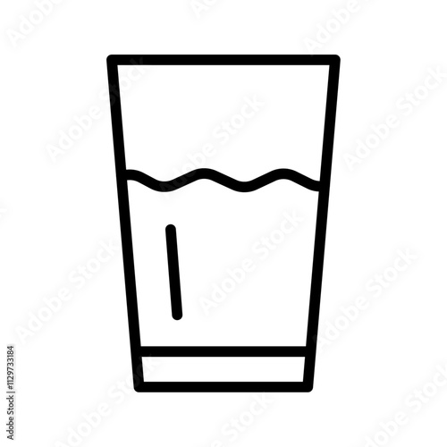 glass of water icon Flat symbol set outline