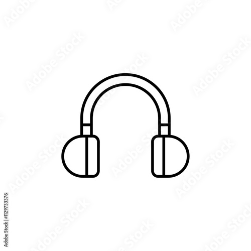 headphone icon Flat symbol set outline