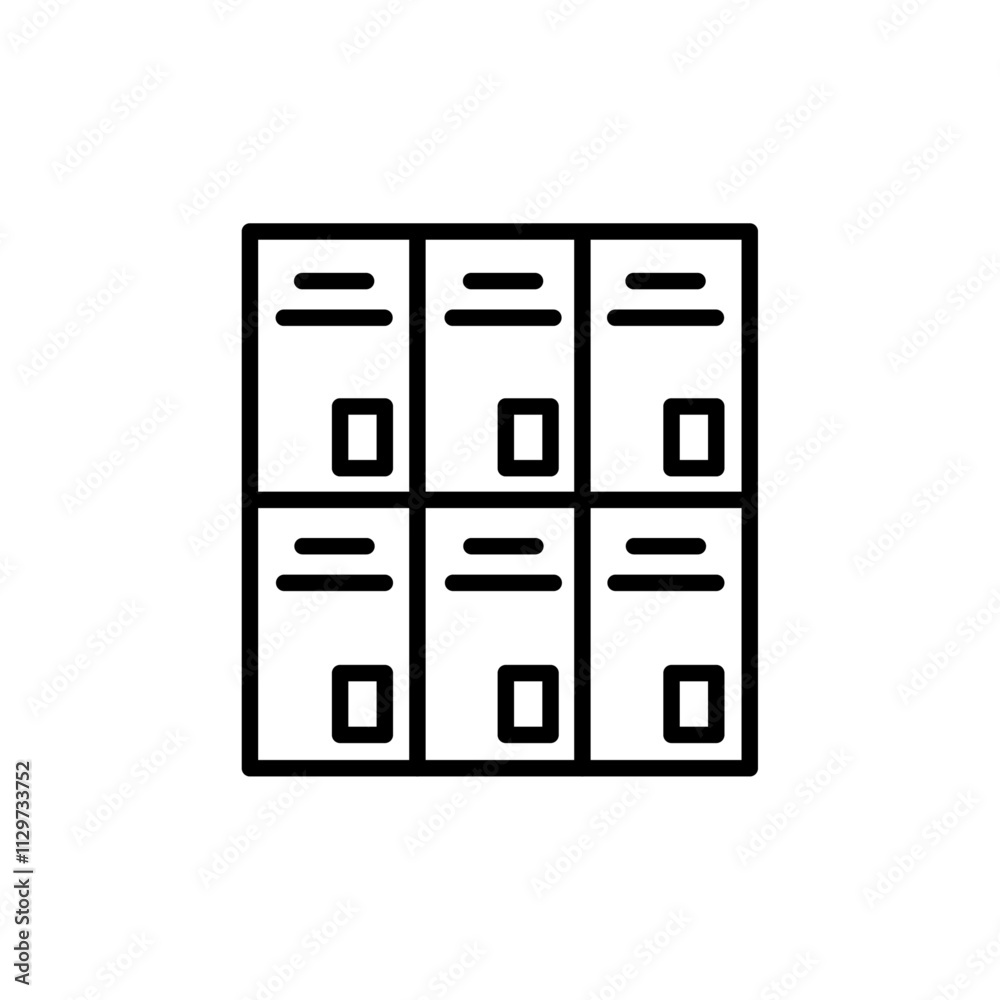 locker icon Flat symbol set outline locker icon Flat symbol set outline