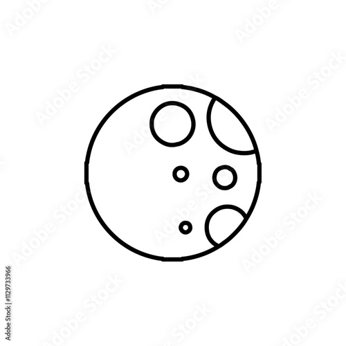 moon icon Flat symbol set outline