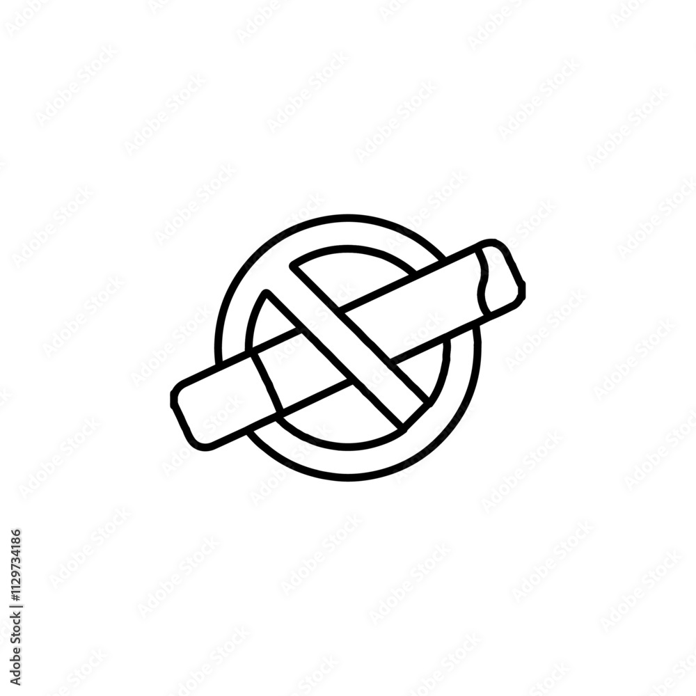no smoking icon Flat symbol set outline