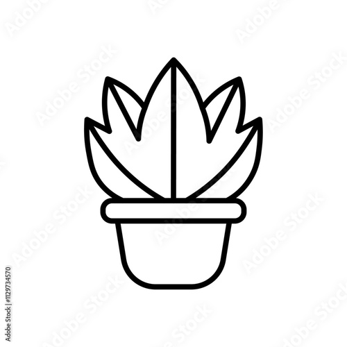 plant icon Flat symbol set outline