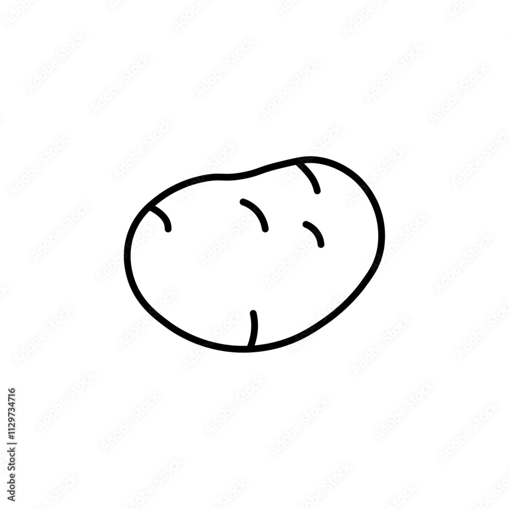 potato icon Flat symbol set outline potato icon Flat symbol set outline