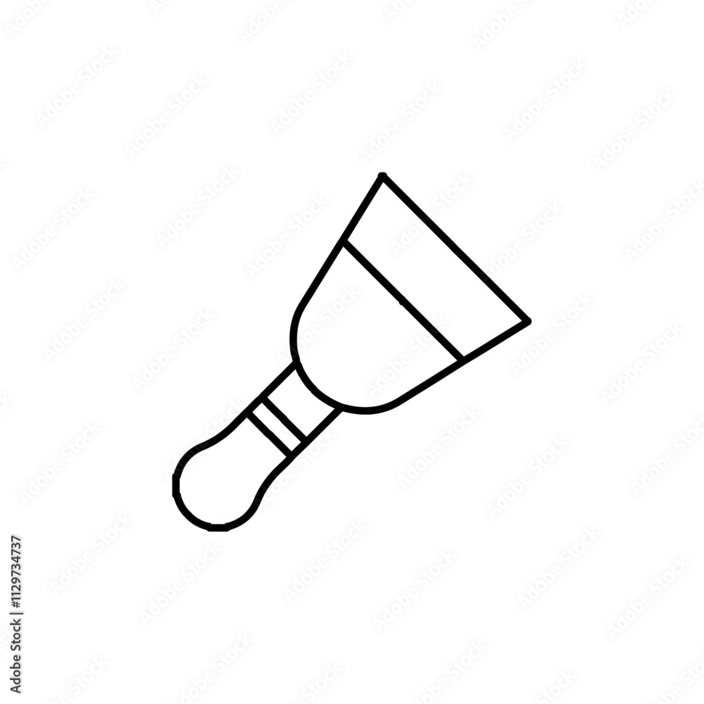 putty knife icon Flat symbol set outline putty knife icon Flat symbol set outline