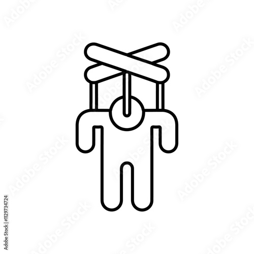 puppet icon Flat symbol set outline