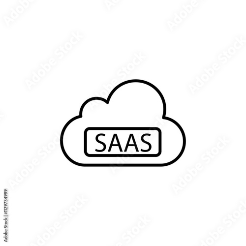 saas icon Flat symbol set outline