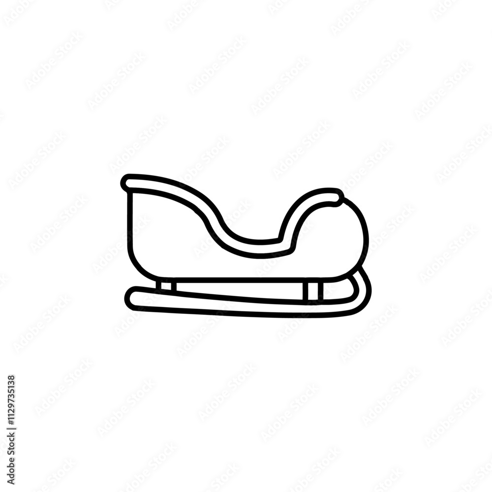 sleigh icon Flat symbol set outline sleigh icon Flat symbol set outline