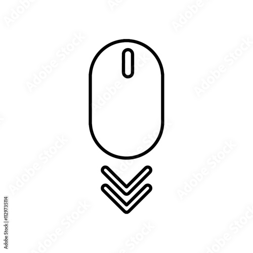 scroll down icon Flat symbol set outline