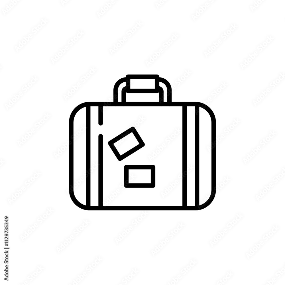 suitcase icon Flat symbol set outline suitcase icon Flat symbol set outline