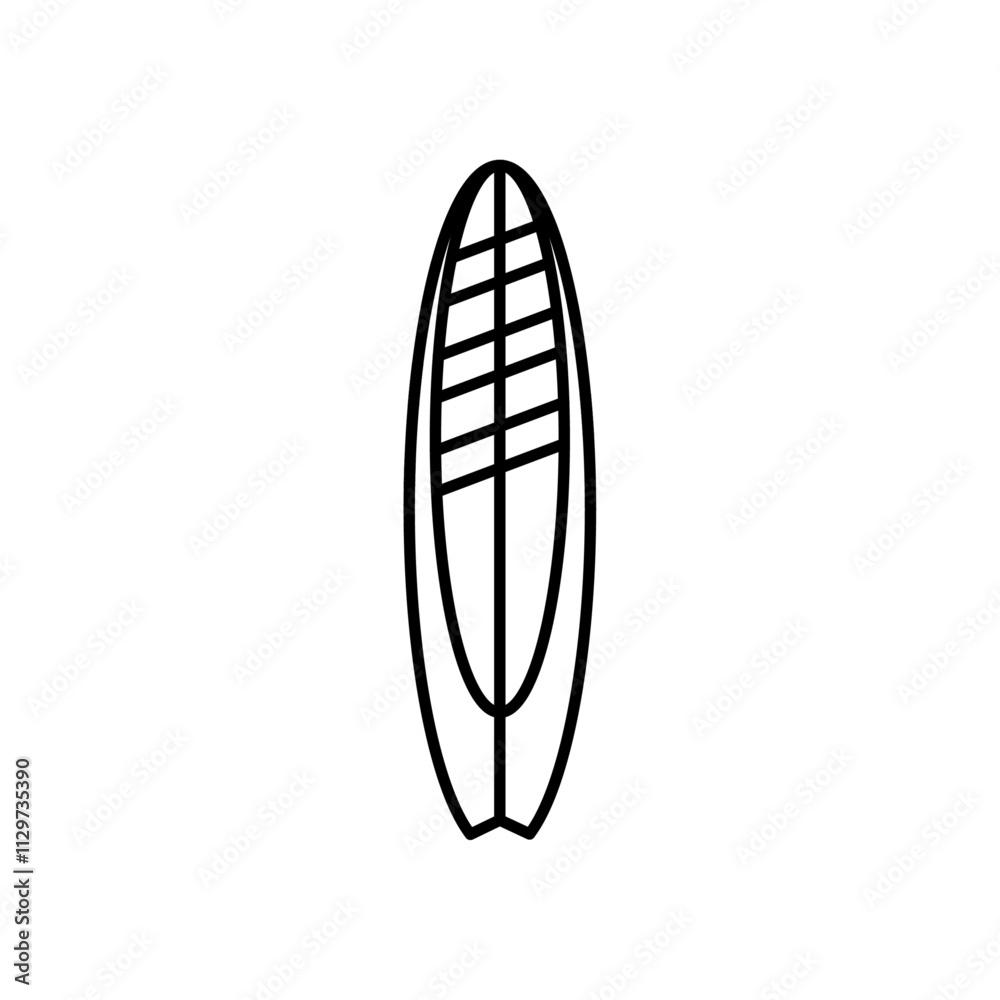 surf board icon Flat symbol set outline surf board icon Flat symbol set outline