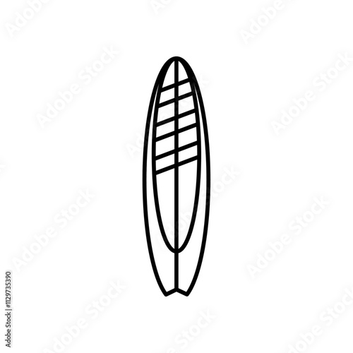 surf board icon Flat symbol set outline