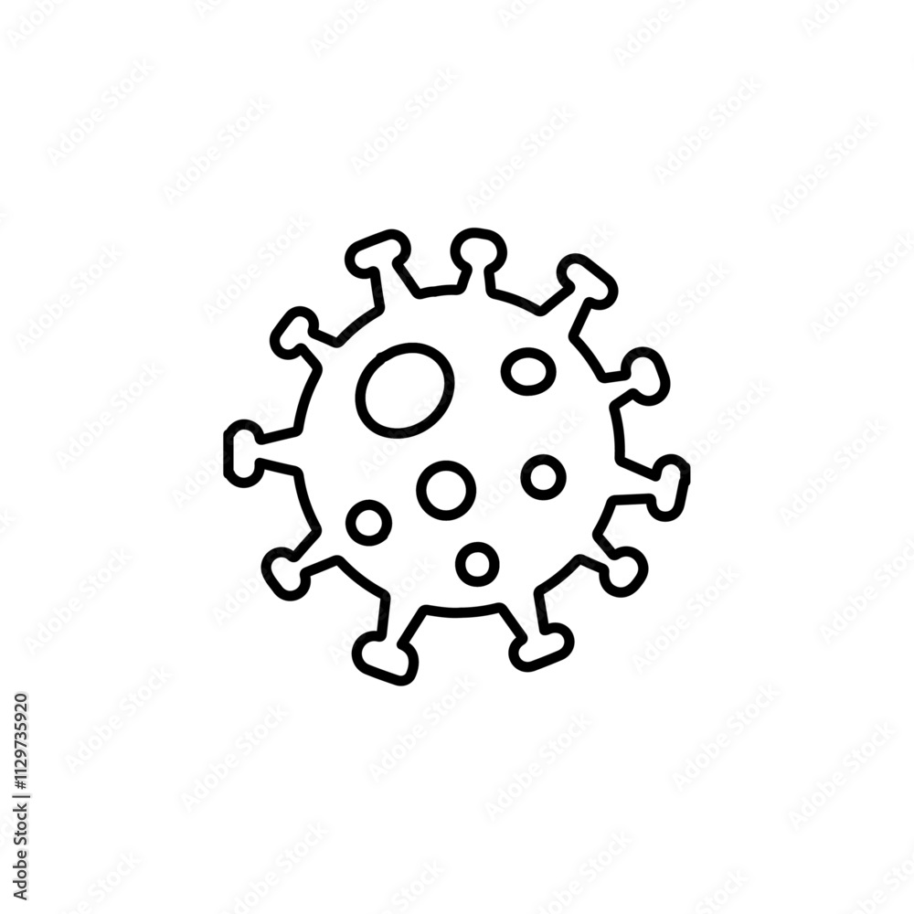 virus icon Flat symbol set outline virus icon Flat symbol set outline