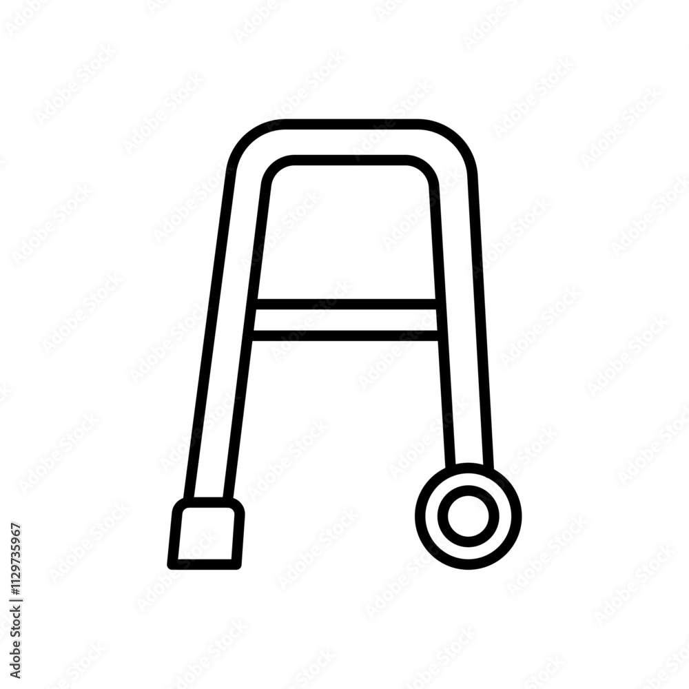 walker icon Flat symbol set outline walker icon Flat symbol set outline