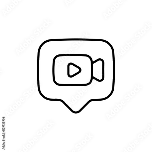 video chat icon Flat symbol set outline