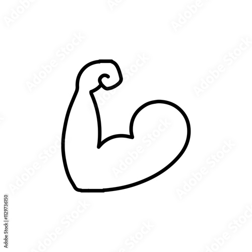 arm flex icon Flat symbol set outline