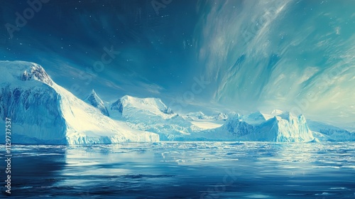 Dreamlike Aurora Over an Icy Landscape