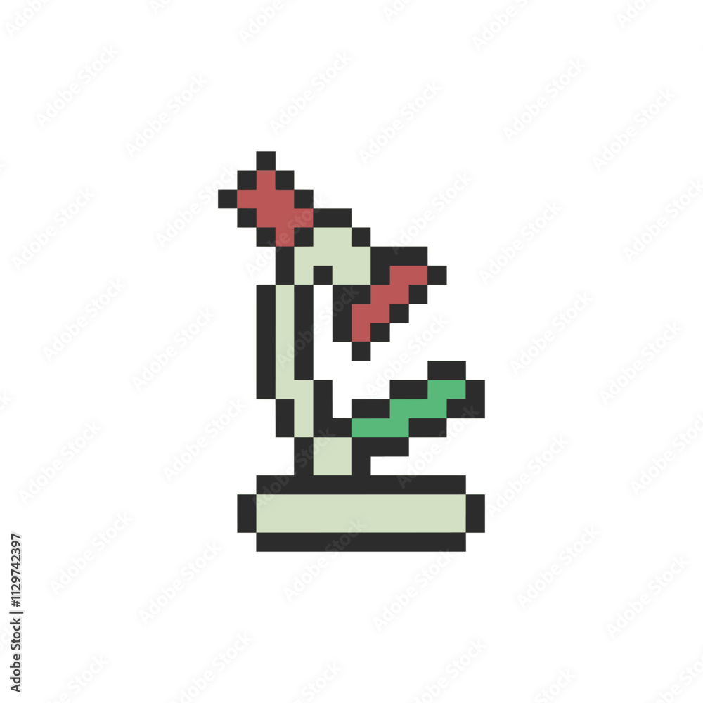 Fototapeta premium microscope laboratory equipment pixel art