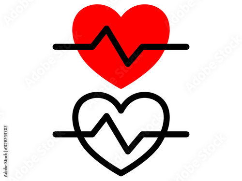 heart rate icon, simple flat style, vector illustration symbol sign logo template pictogram, isolated on white for mobile app, editable