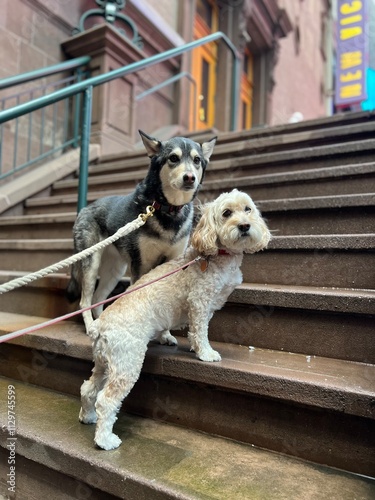 Canvas Print Two dogs in New York City
