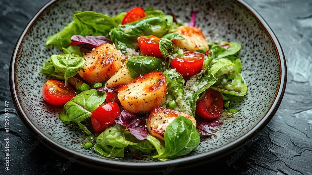 Fresh and Delicious Salad with Grilled Scallops Fresh and Delicious Salad with Grilled Scallops