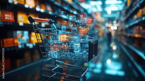 Digital Shopping Cart in a Supermarket