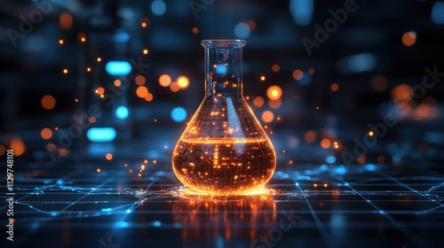Glowing Flask in a Laboratory Setting
