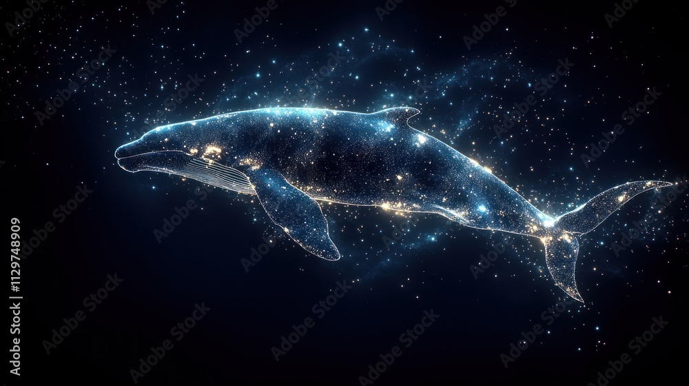 Fototapeta premium Whale Constellation, a Digital Art