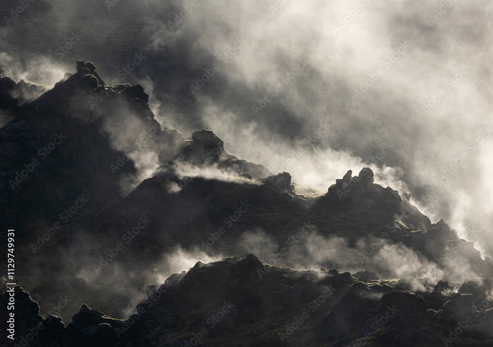 Mystical Mist Over Rugged Icelandic Lava Formations Mystical Mist Over Rugged Icelandic Lava Formations
