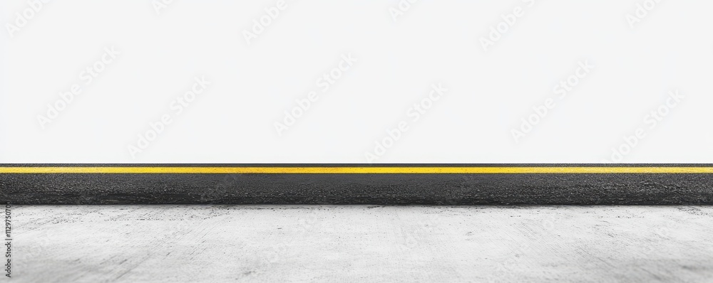 A minimalist image featuring a concrete surface with a yellow line, set against a plain white background. A minimalist image featuring a concrete surface with a yellow line, set against a plain white background.