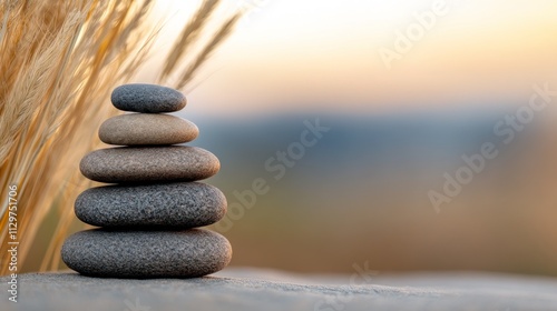 Zen Stones in a Peaceful Setting