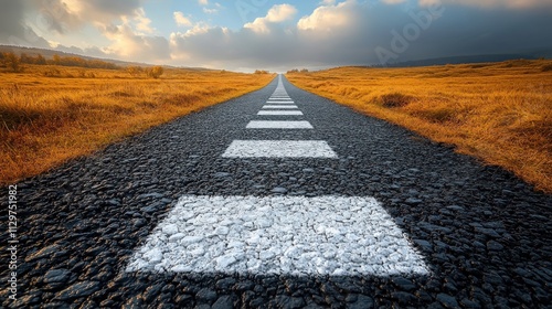 Empty Road Leading to Horizon