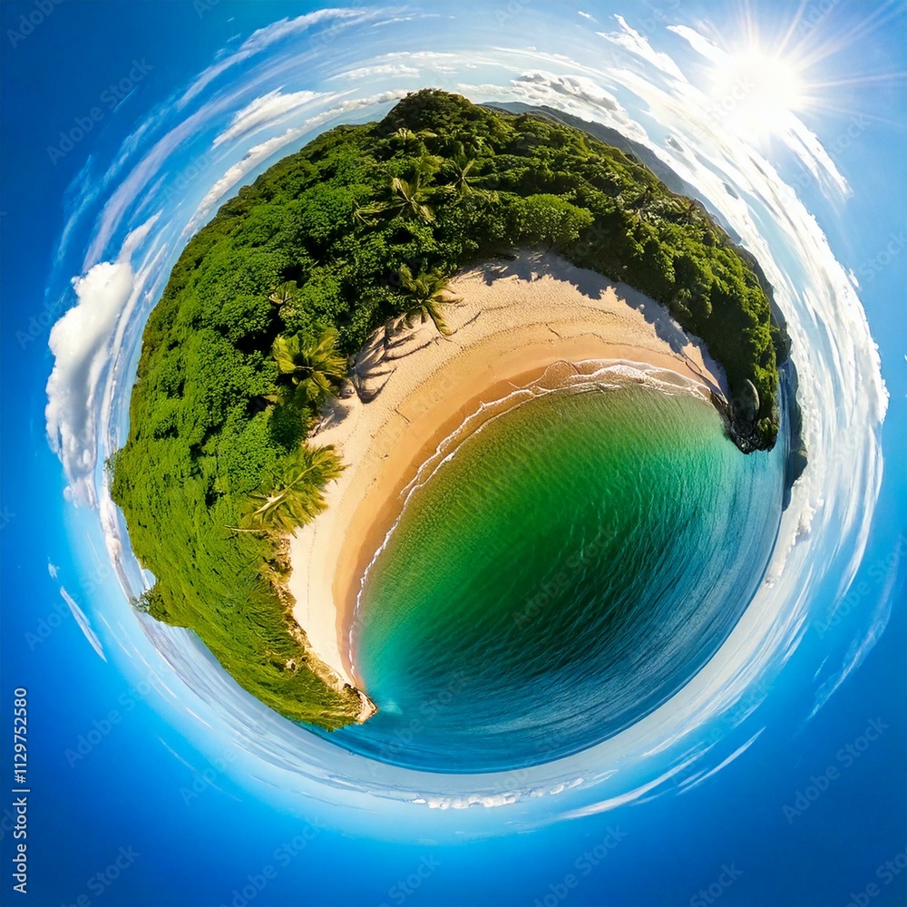 tiny tropical beach planet